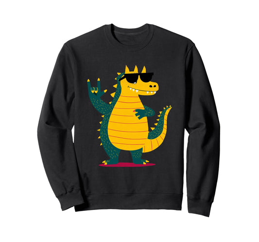 Alligator Rock Hand Sign Punk Sweatshirt - Unique Graphic for Adults - T-Shirt, Sweatshirt, Hoodie