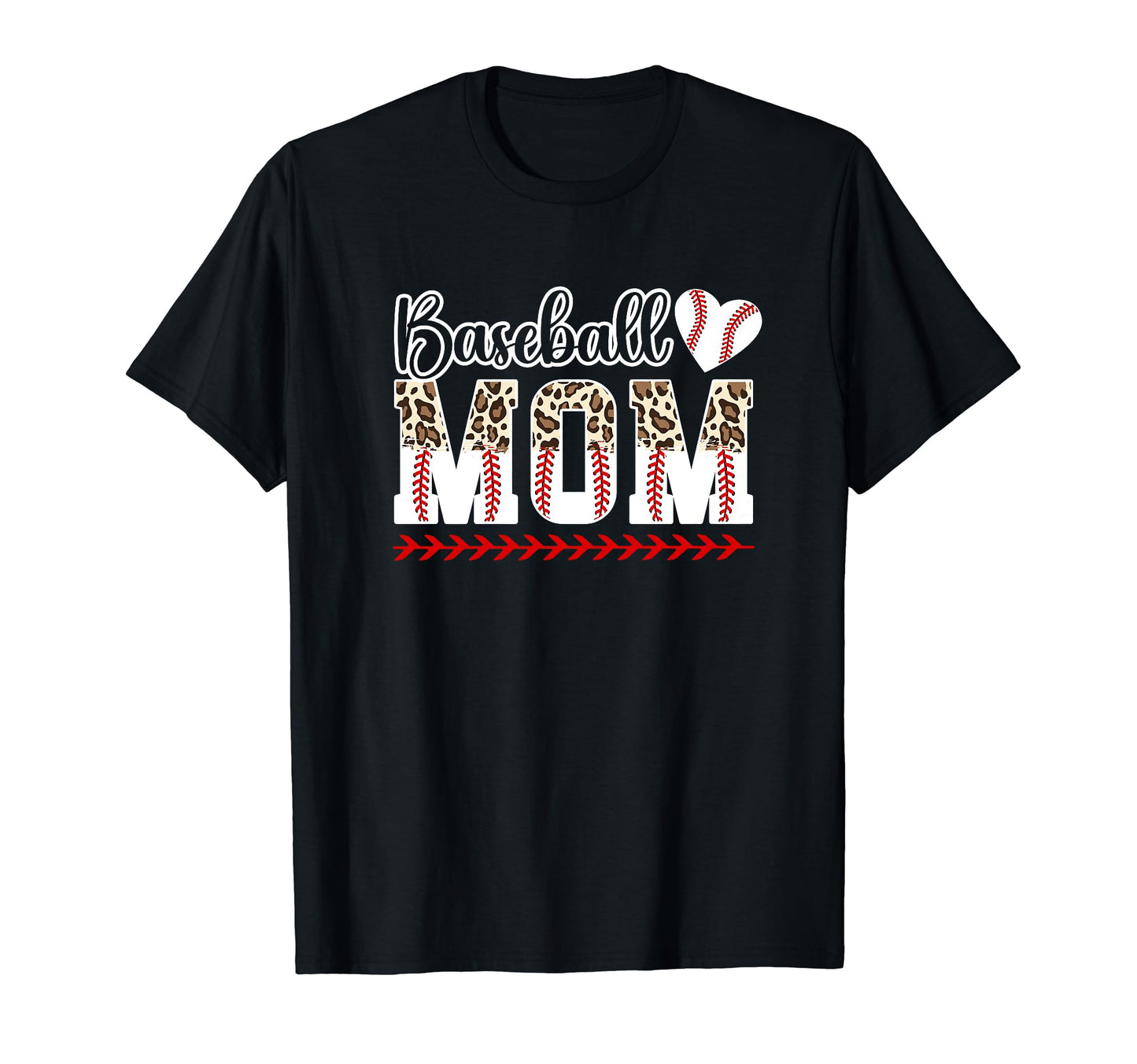 Baseball Mom Leopard Mom Baseball Player T-Shirt - Unique Graphic Unisex - T-Shirt, Sweatshirt, Hoodie