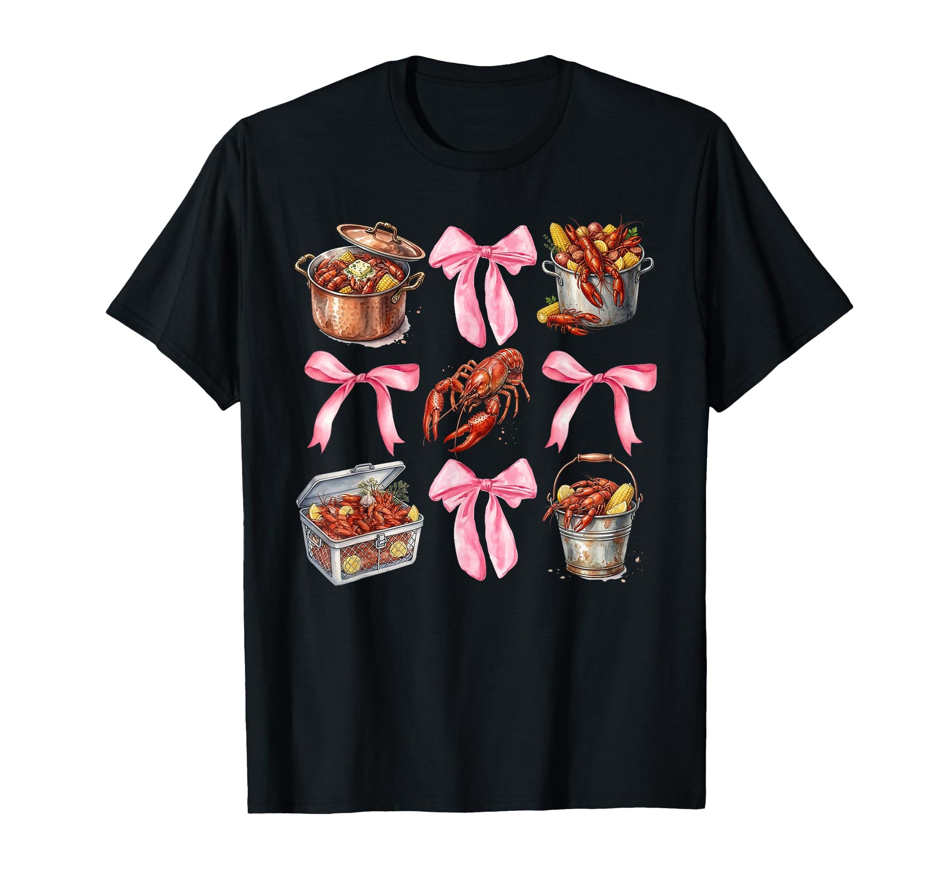 Funny Bow Coquette Crawfish Boil T-Shirt - Fun Novelty Design for Adults - T-Shirt, Sweatshirt, Hoodie