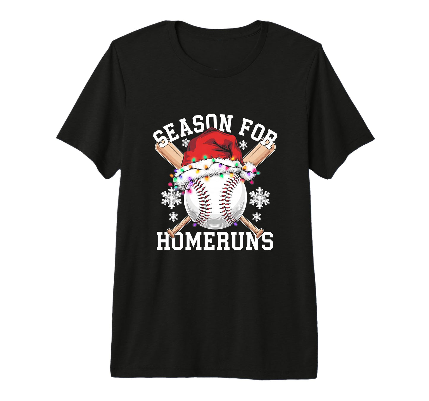 Season Homeruns Baseball Santa T-Shirt - Fun Novelty Design for Adults - T-Shirt, Sweatshirt, Hoodie