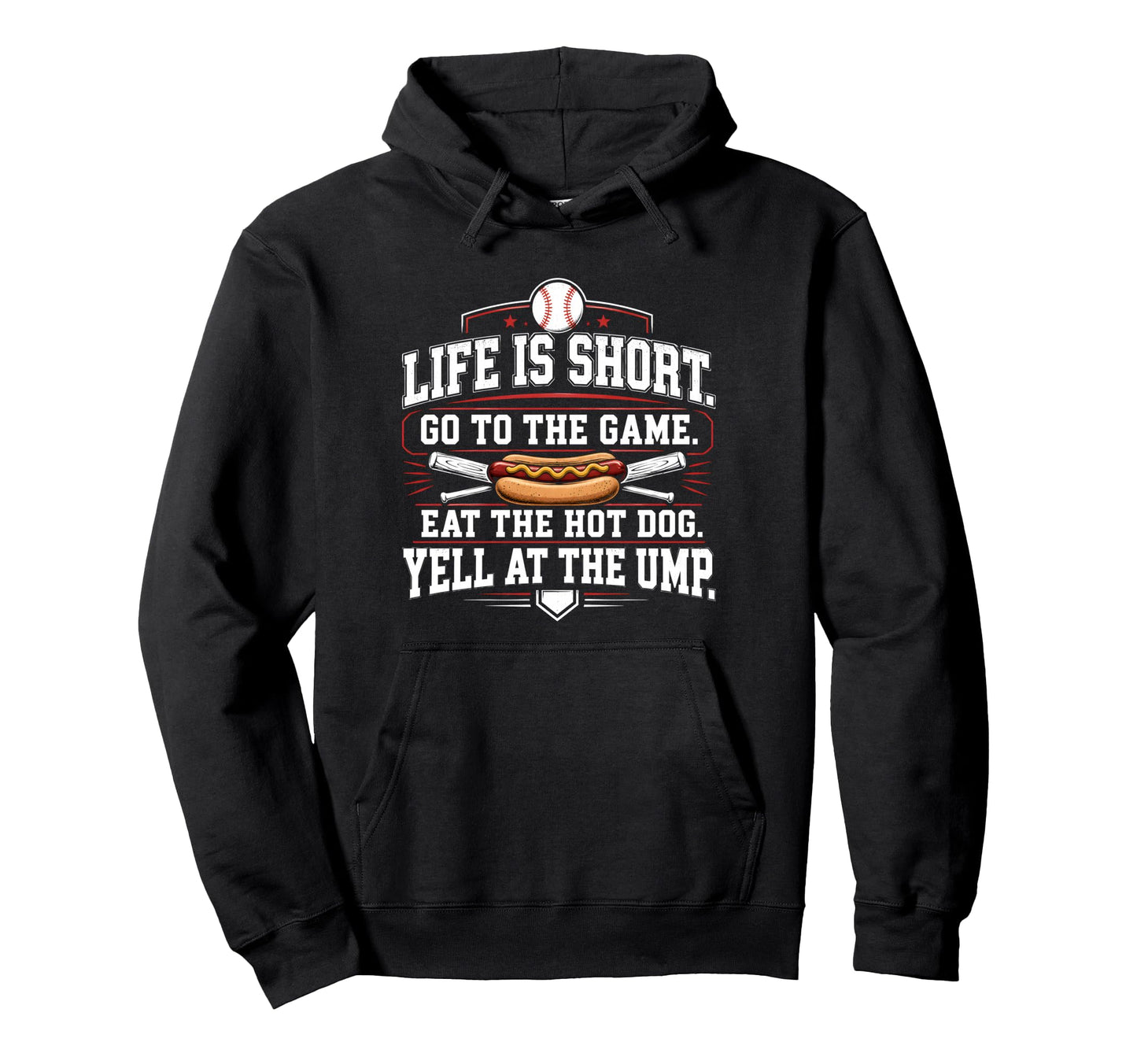 Funny Baseball Go To Game Hoodie - Minimalist Print Unisex - T-Shirt, Sweatshirt, Hoodie