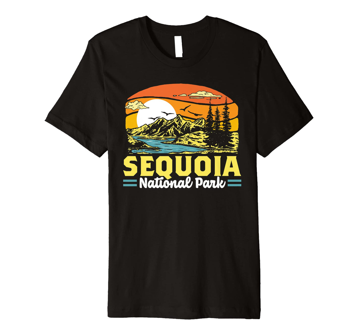 Sequoia National Park 80S Mountain T-Shirt - Fun Novelty Design for Adults - T-Shirt, Sweatshirt, Hoodie