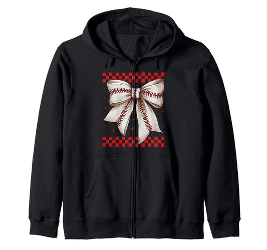 Baseball Bow Softball Gift Ribbon T-Shirt - Fun Novelty Design Unisex - T-Shirt, Sweatshirt, Hoodie