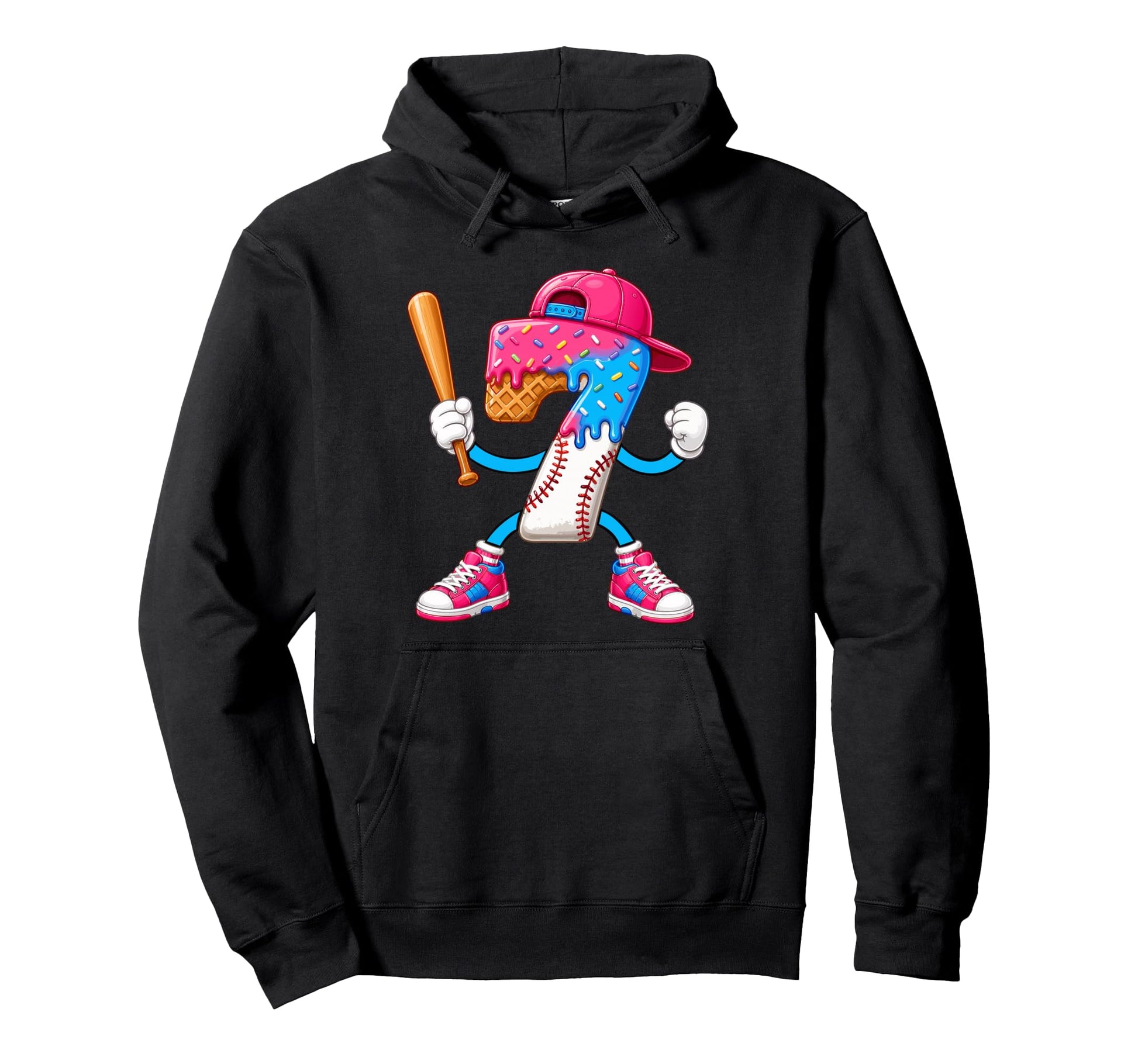 Fun Baseball 7Th Birthday 9 Years Old Hoodie - Streetwear Style Men Women - T-Shirt, Sweatshirt, Hoodie