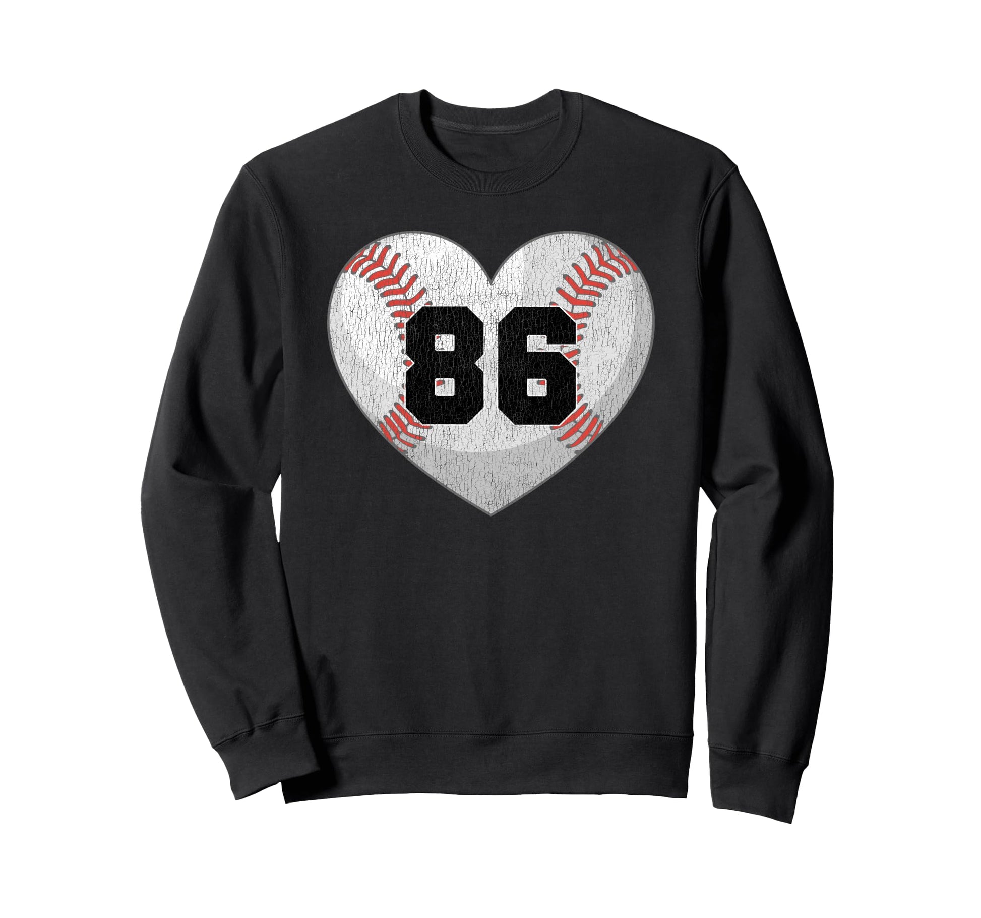 Baseball Number 86 Distressed Sweatshirt - Casual Everyday Wear Unisex - T-Shirt, Sweatshirt, Hoodie