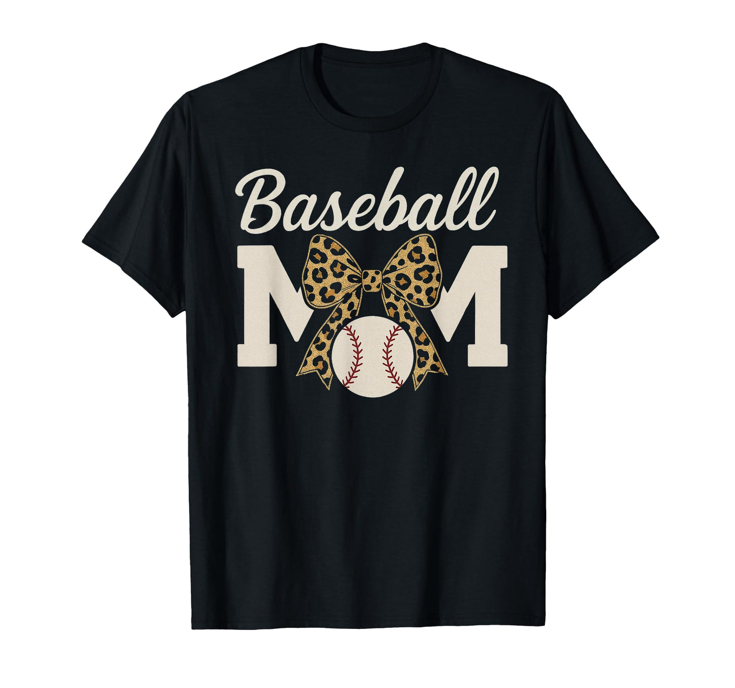 Baseball Mom Leopard Coquette Bow T-Shirt - Aesthetic Graphic Unisex - T-Shirt, Sweatshirt, Hoodie