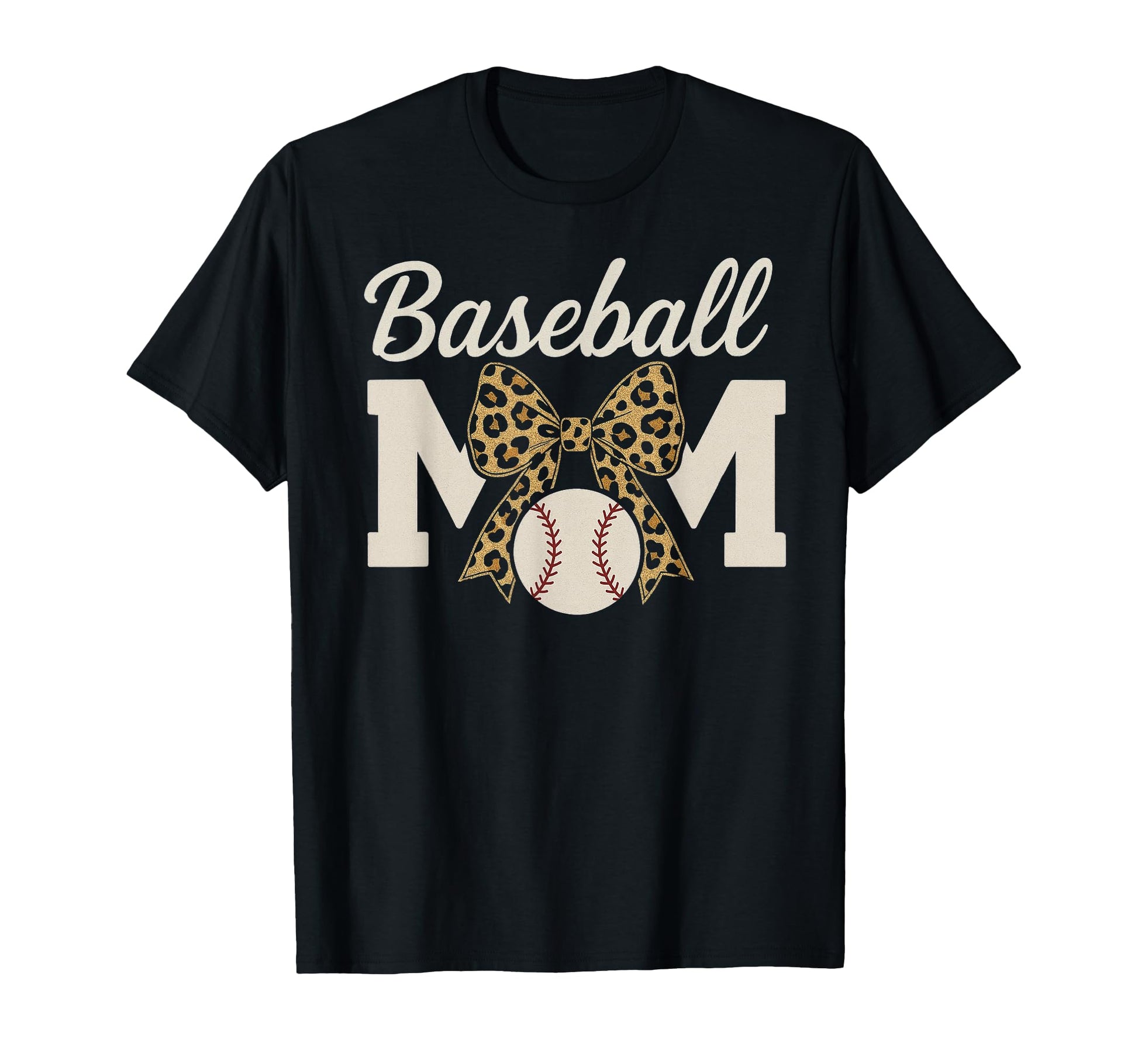 Baseball Mom Leopard Coquette Bow T-Shirt - Aesthetic Graphic Unisex - T-Shirt, Sweatshirt, Hoodie
