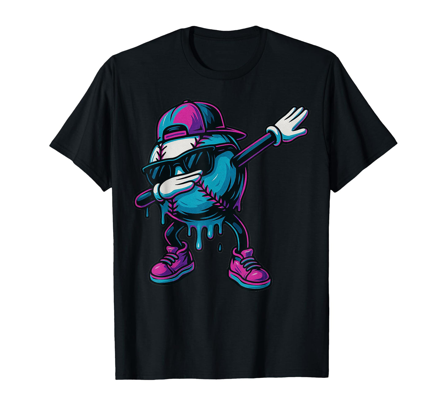 Baseball Dripping Ice Cream Funny T-Shirt - Fun Novelty Design Men Women - T-Shirt, Sweatshirt, Hoodie