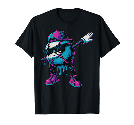 Baseball Dripping Ice Cream Funny T-Shirt - Fun Novelty Design Men Women - T-Shirt, Sweatshirt, Hoodie