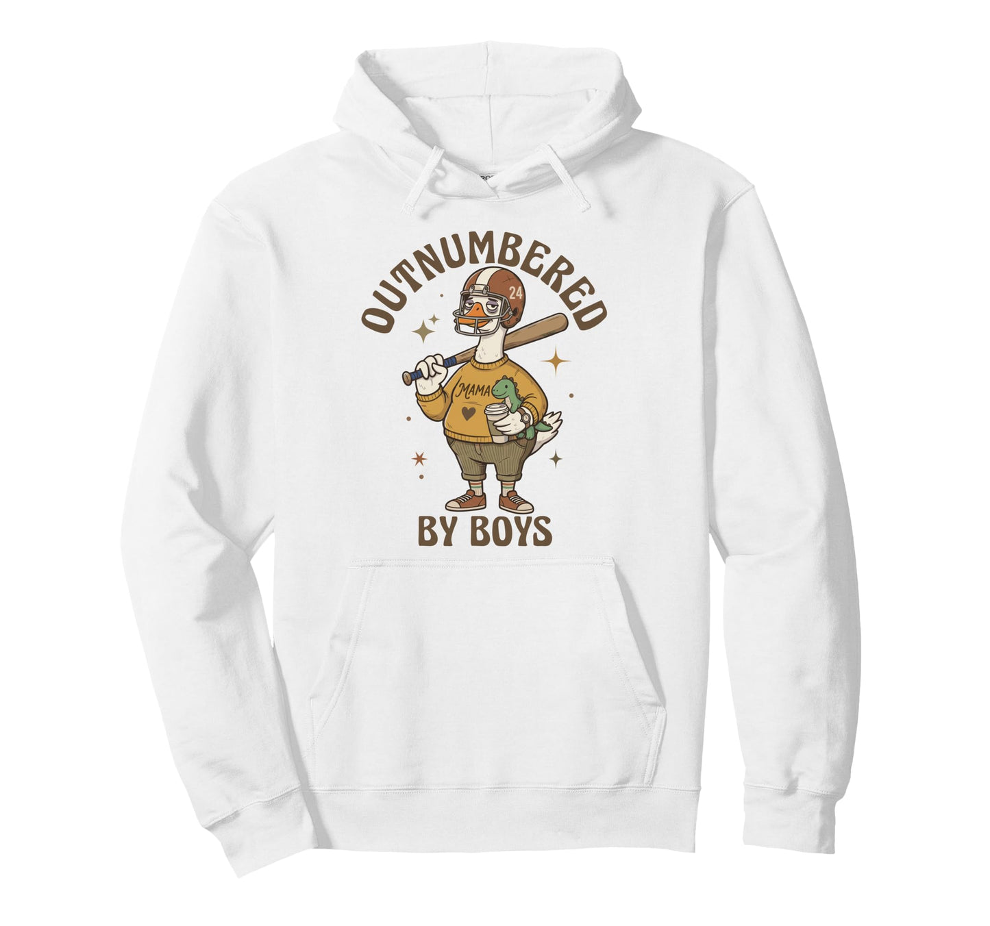 Outnumbered Goose Mom Baseball Football Hoodie - Unique Graphic Men Women - T-Shirt, Sweatshirt, Hoodie