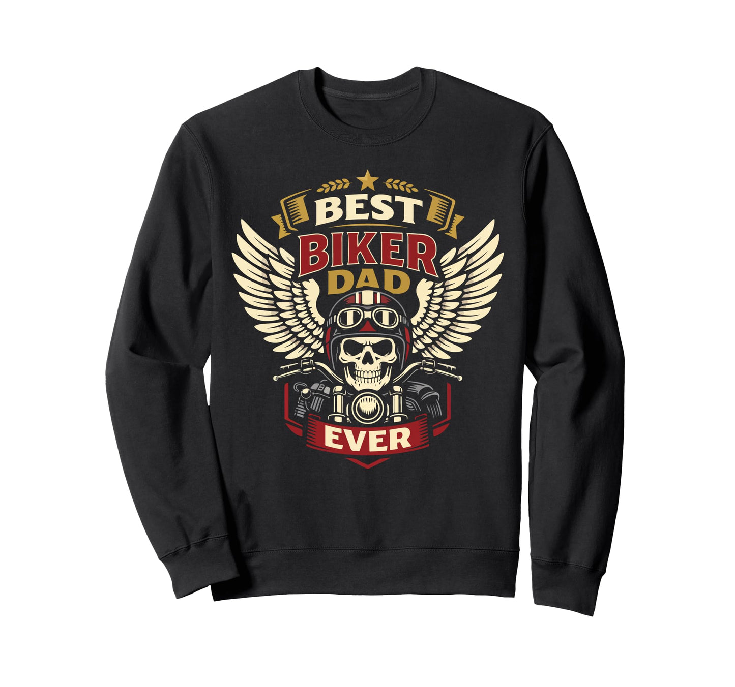 Motorcycle Biker Dad Best Biker Dad Sweatshirt - Graphic Print Unisex - T-Shirt, Sweatshirt, Hoodie