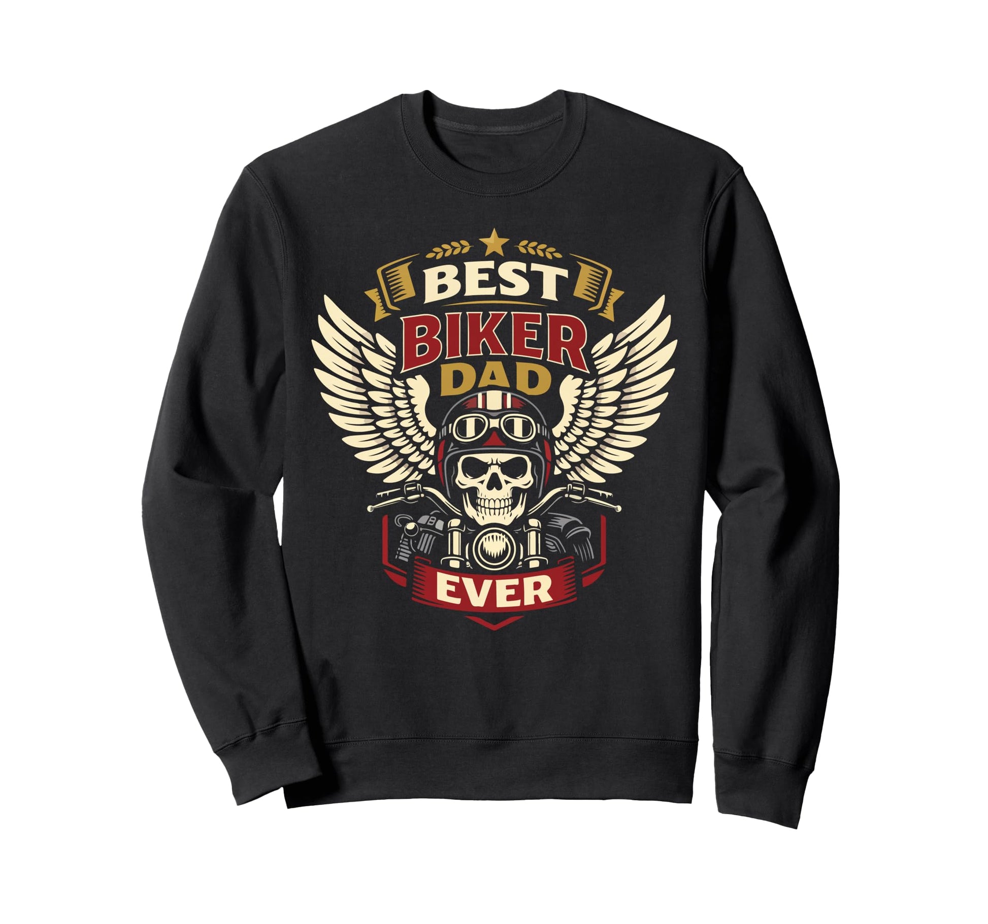 Motorcycle Biker Dad Best Biker Dad Sweatshirt - Graphic Print Unisex - T-Shirt, Sweatshirt, Hoodie