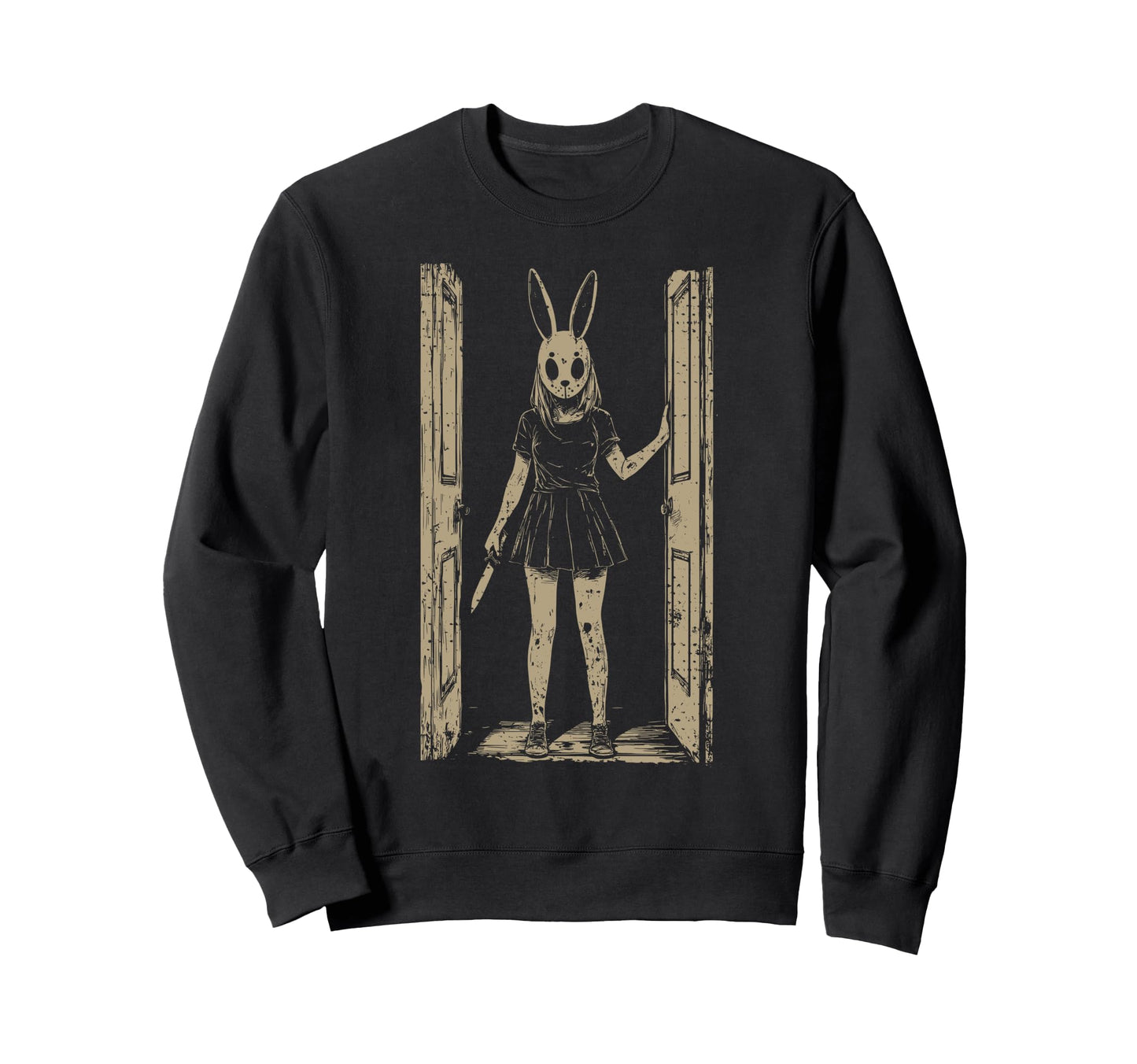 Anime Horror Bunny Aesthetic Soft Sweatshirt - Unique Graphic Unisex - T-Shirt, Sweatshirt, Hoodie