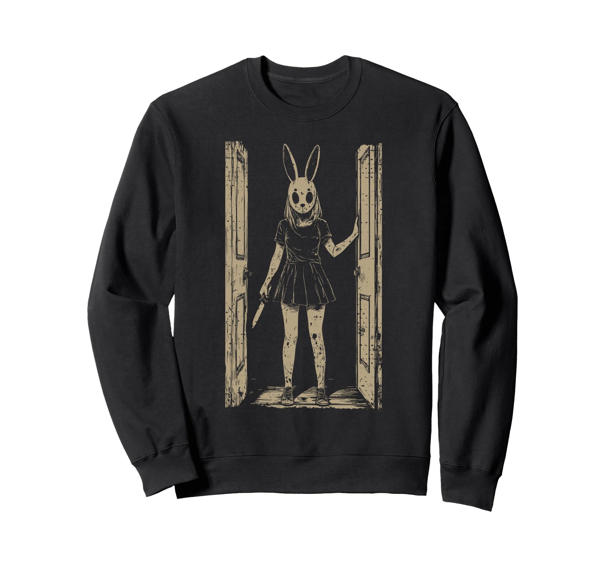Anime Horror Bunny Aesthetic Soft Sweatshirt - Unique Graphic Unisex - T-Shirt, Sweatshirt, Hoodie