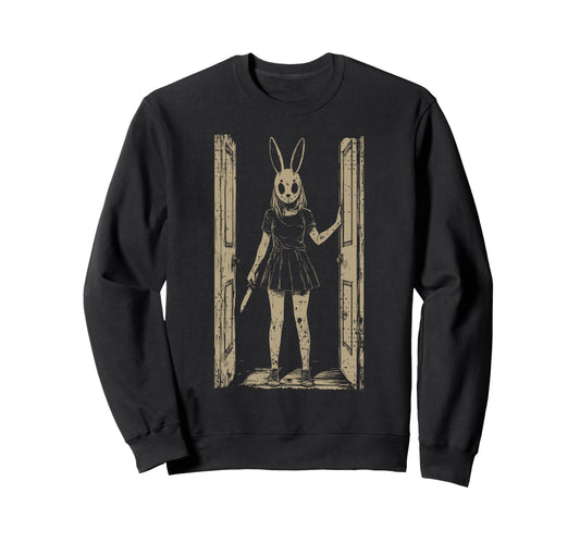 Anime Horror Bunny Aesthetic Soft Sweatshirt - Unique Graphic Unisex - T-Shirt, Sweatshirt, Hoodie