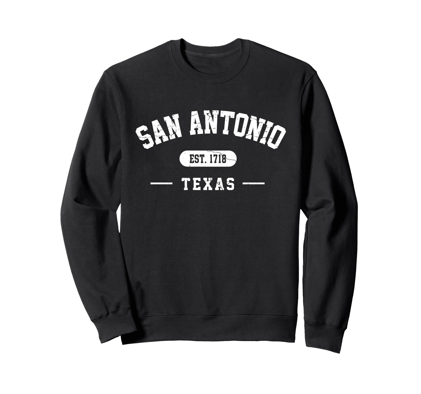 San Antonio Texas Est 1718 Athletic Sweatshirt - Minimalist Print Unisex - T-Shirt, Sweatshirt, Hoodie