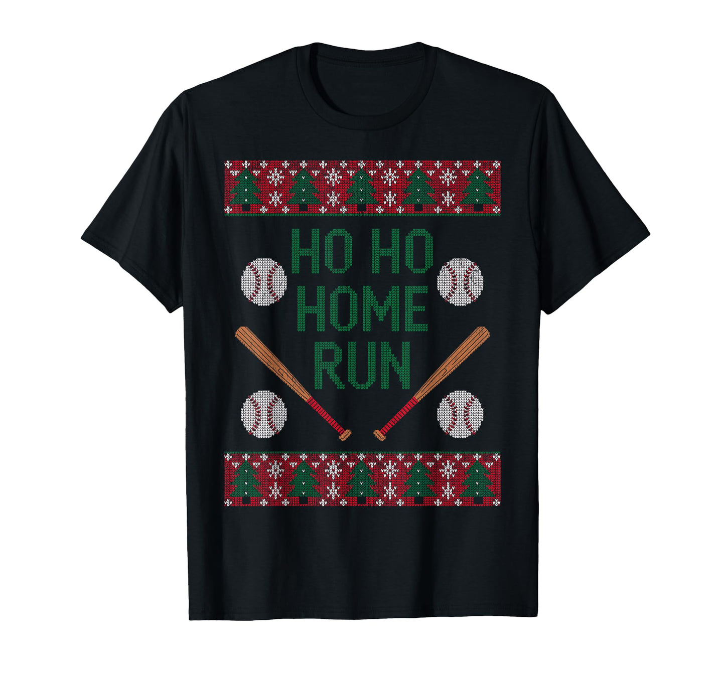 Ho Ho Home Run Funny Baseball Lover Ugly T-Shirt - Unique Graphic Men Women - T-Shirt, Sweatshirt, Hoodie