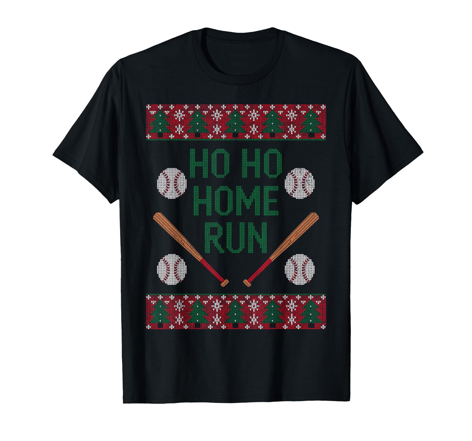 Ho Ho Home Run Funny Baseball Lover Ugly T-Shirt - Unique Graphic Men Women - T-Shirt, Sweatshirt, Hoodie