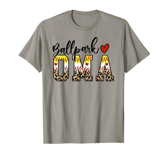 Ballpark Oma Baseball Softball Mom T-Shirt - Fun Novelty Design Unisex - T-Shirt, Sweatshirt, Hoodie