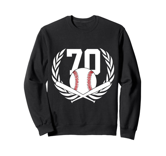 70 Years Number 70 Baseball 70Th Sweatshirt - Custom Art Print Unisex - T-Shirt, Sweatshirt, Hoodie