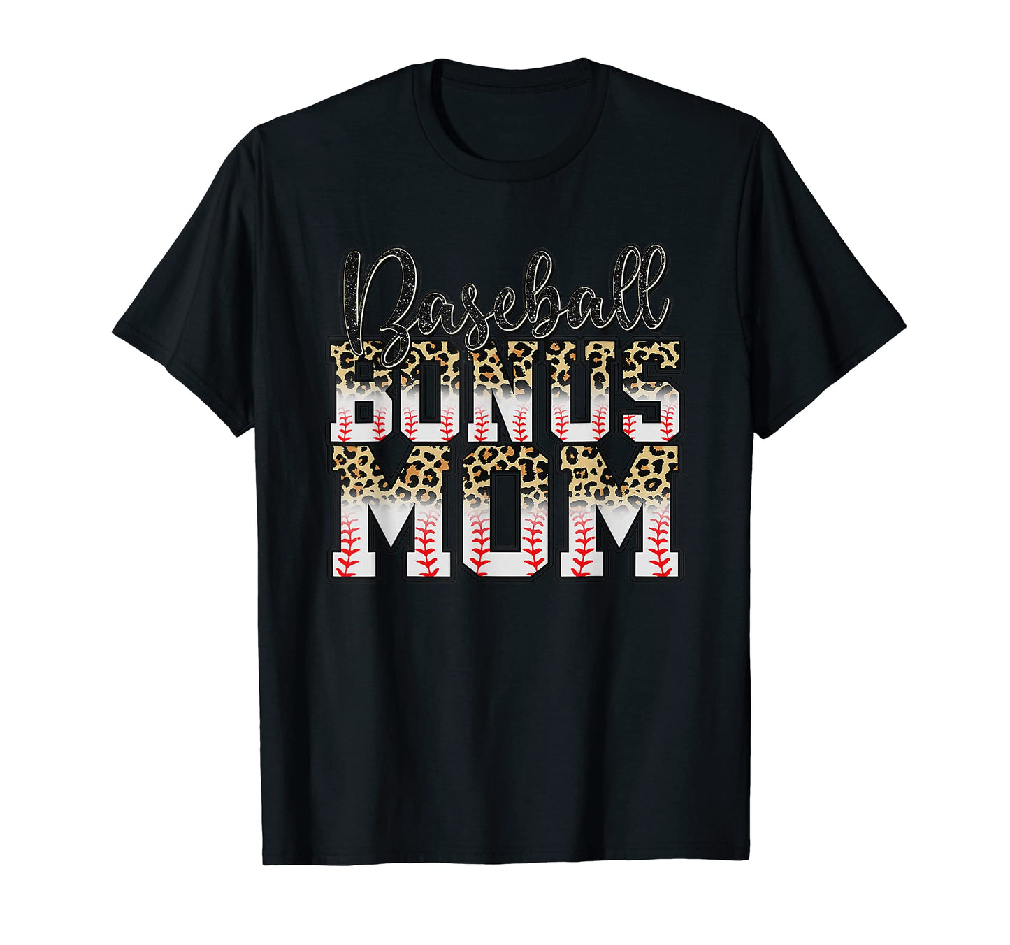 Leopard Baseball Bonus Mom Stepmother T-Shirt - Minimalist Print Unisex - T-Shirt, Sweatshirt, Hoodie