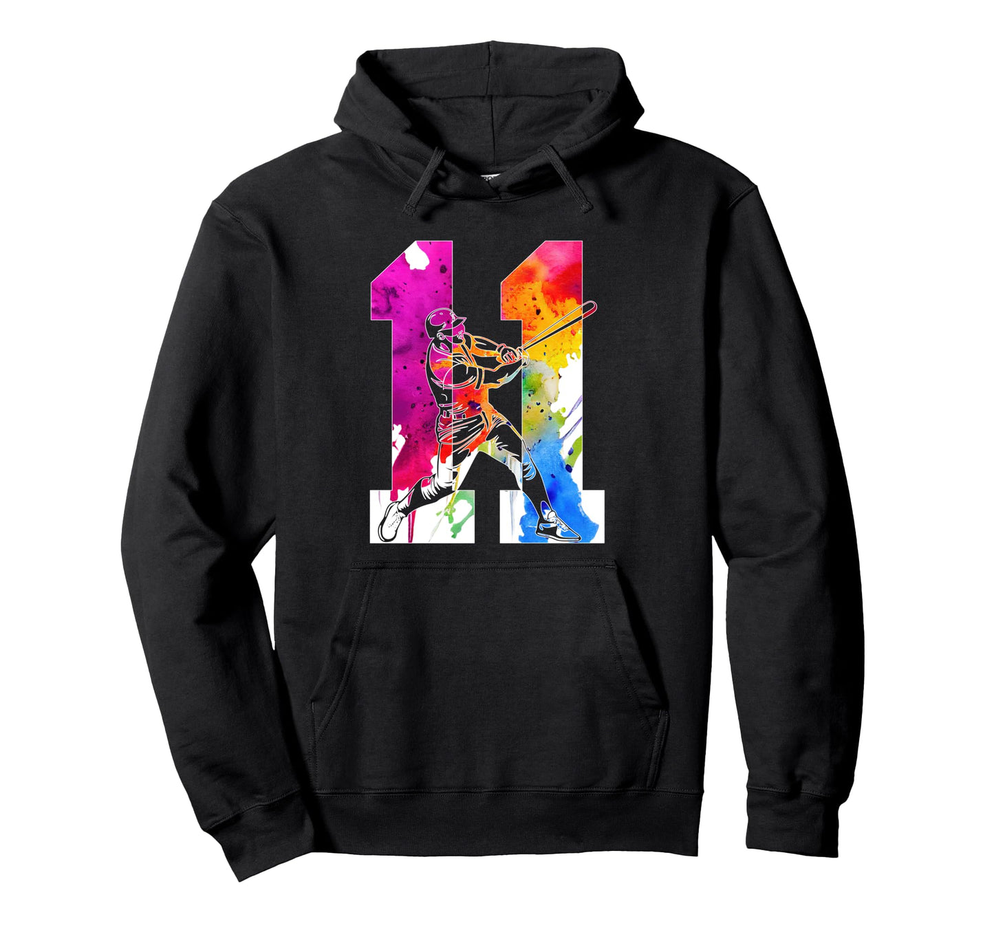 Number 11 Years Baseball 11Th Birthday Hoodie - Trendy Graphic for Adults - T-Shirt, Sweatshirt, Hoodie