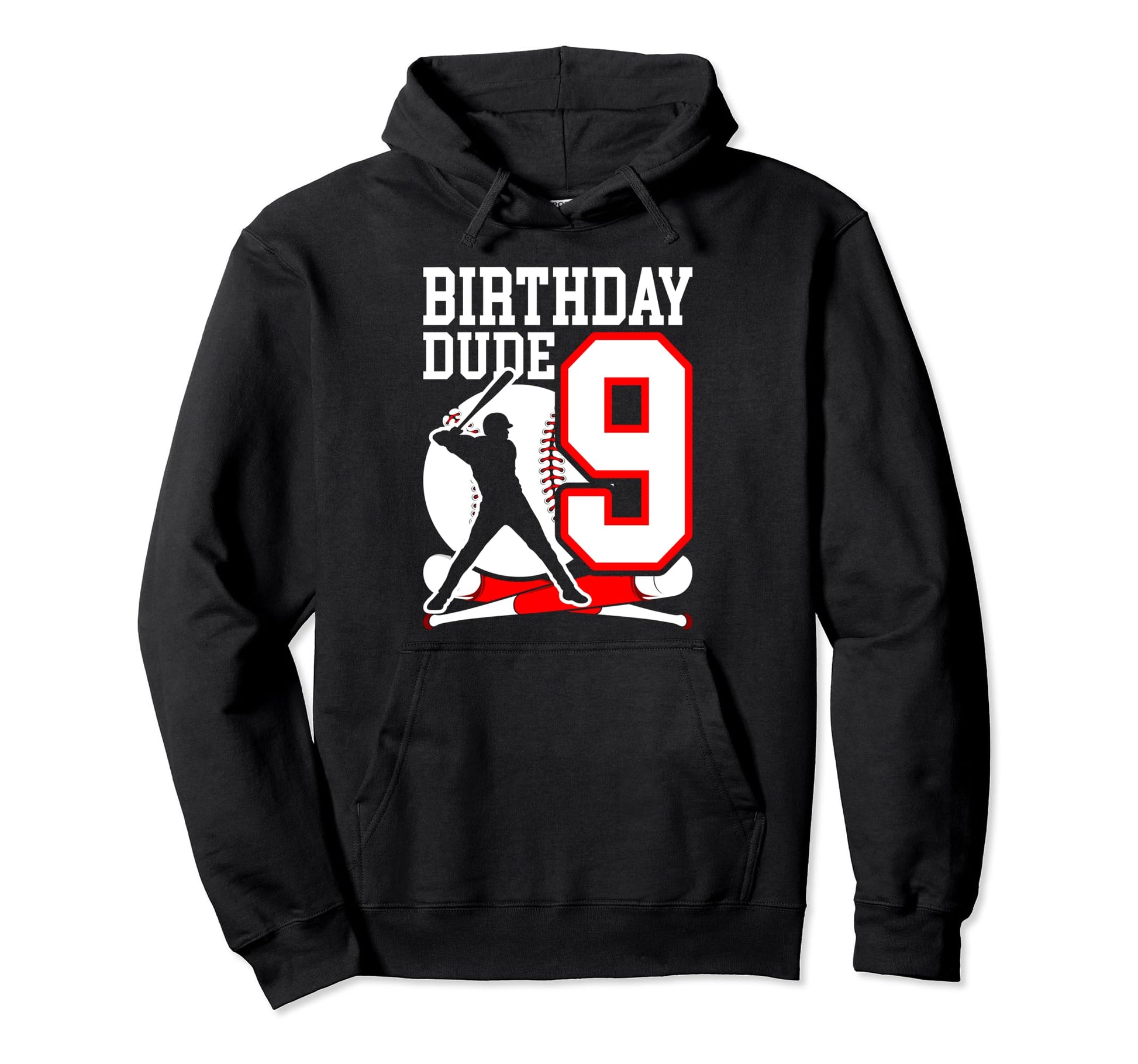 9 Year Old 9Th Birthday Dude Baseball Party Hoodie - Graphic Print Unisex - T-Shirt, Sweatshirt, Hoodie