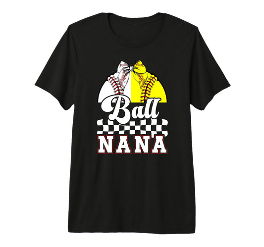 Ball Nana Grandma Coquette Baseball T-Shirt - Graphic Print Unisex - T-Shirt, Sweatshirt, Hoodie
