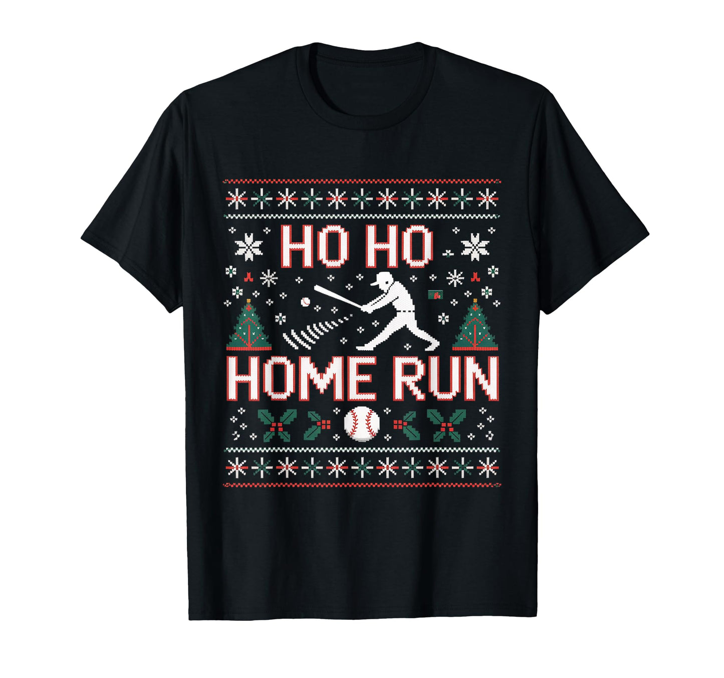 Ho Ho Home Run Baseball T-Shirt - Fun Novelty Design for Adults - T-Shirt, Sweatshirt, Hoodie