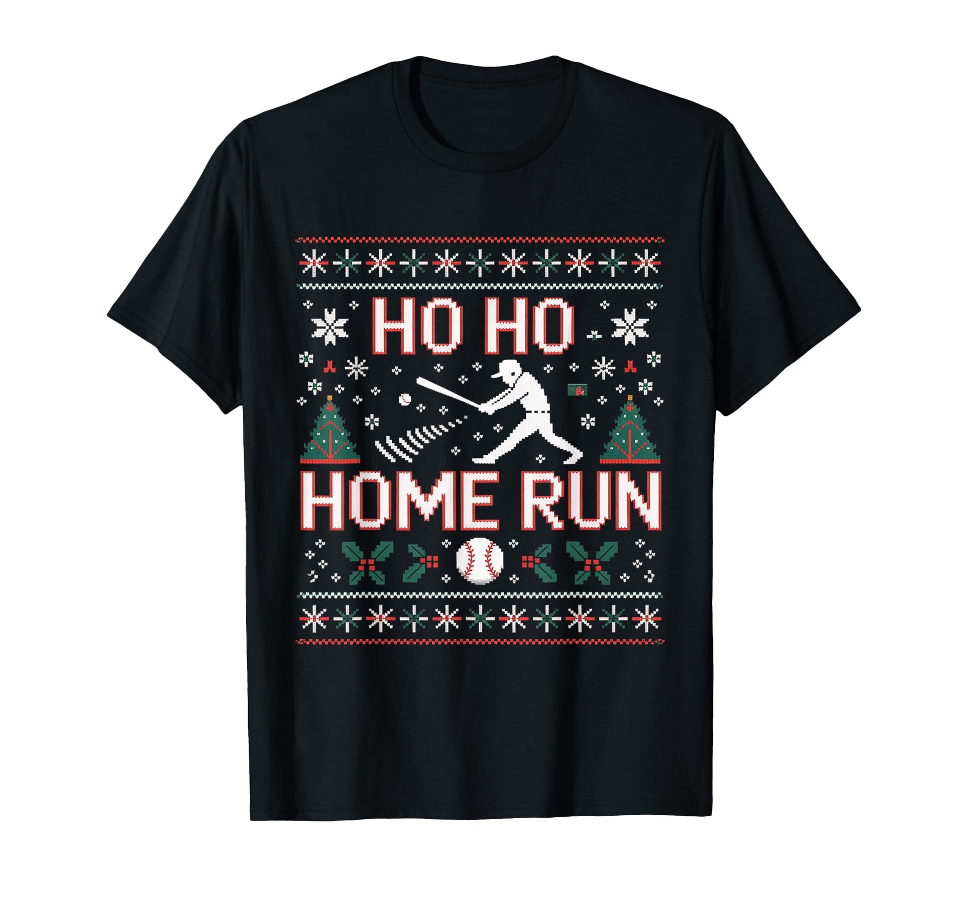 Ho Ho Home Run Baseball T-Shirt - Fun Novelty Design for Adults - T-Shirt, Sweatshirt, Hoodie