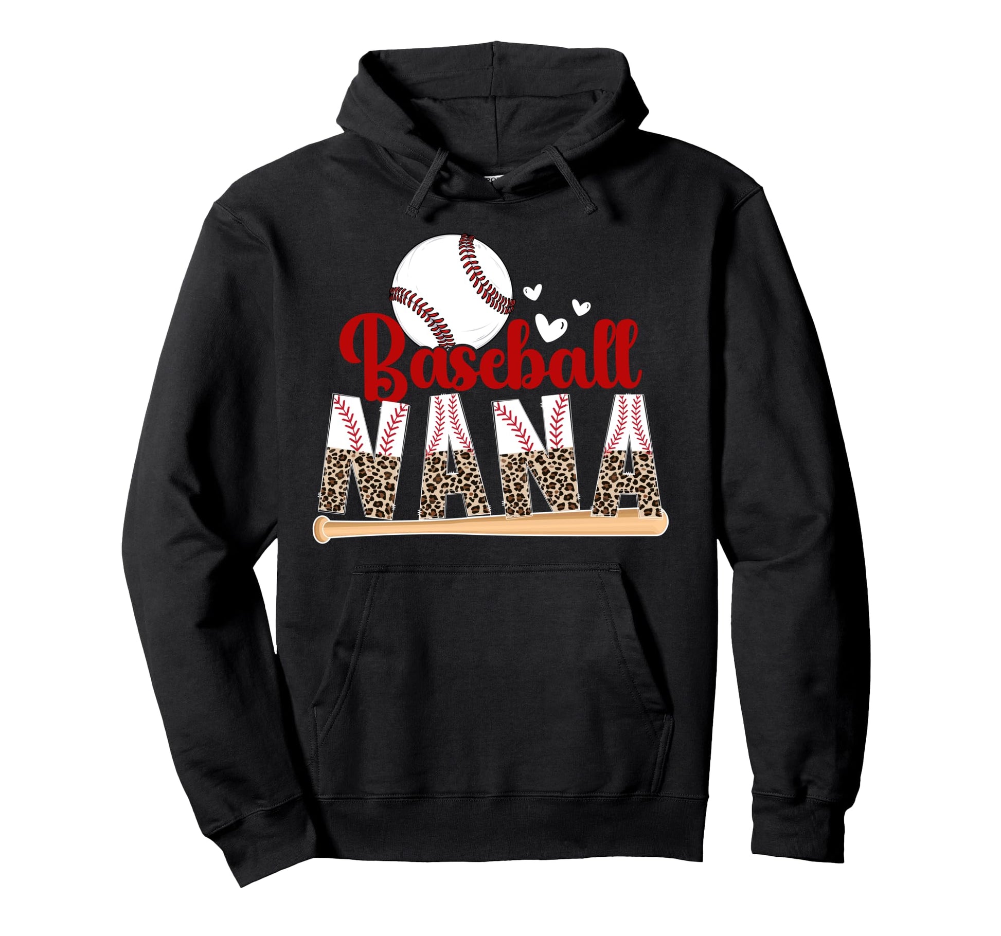 Baseball Nana Leopard Nana Baseball Hoodie - Fun Novelty Design Unisex - T-Shirt, Sweatshirt, Hoodie