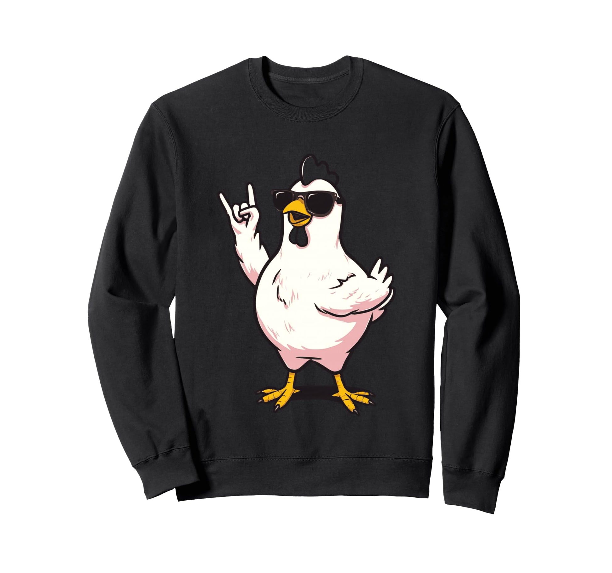 Funny Chicken Rock And Roll Bird Sweatshirt - Novelty Apparel Men Women - T-Shirt, Sweatshirt, Hoodie
