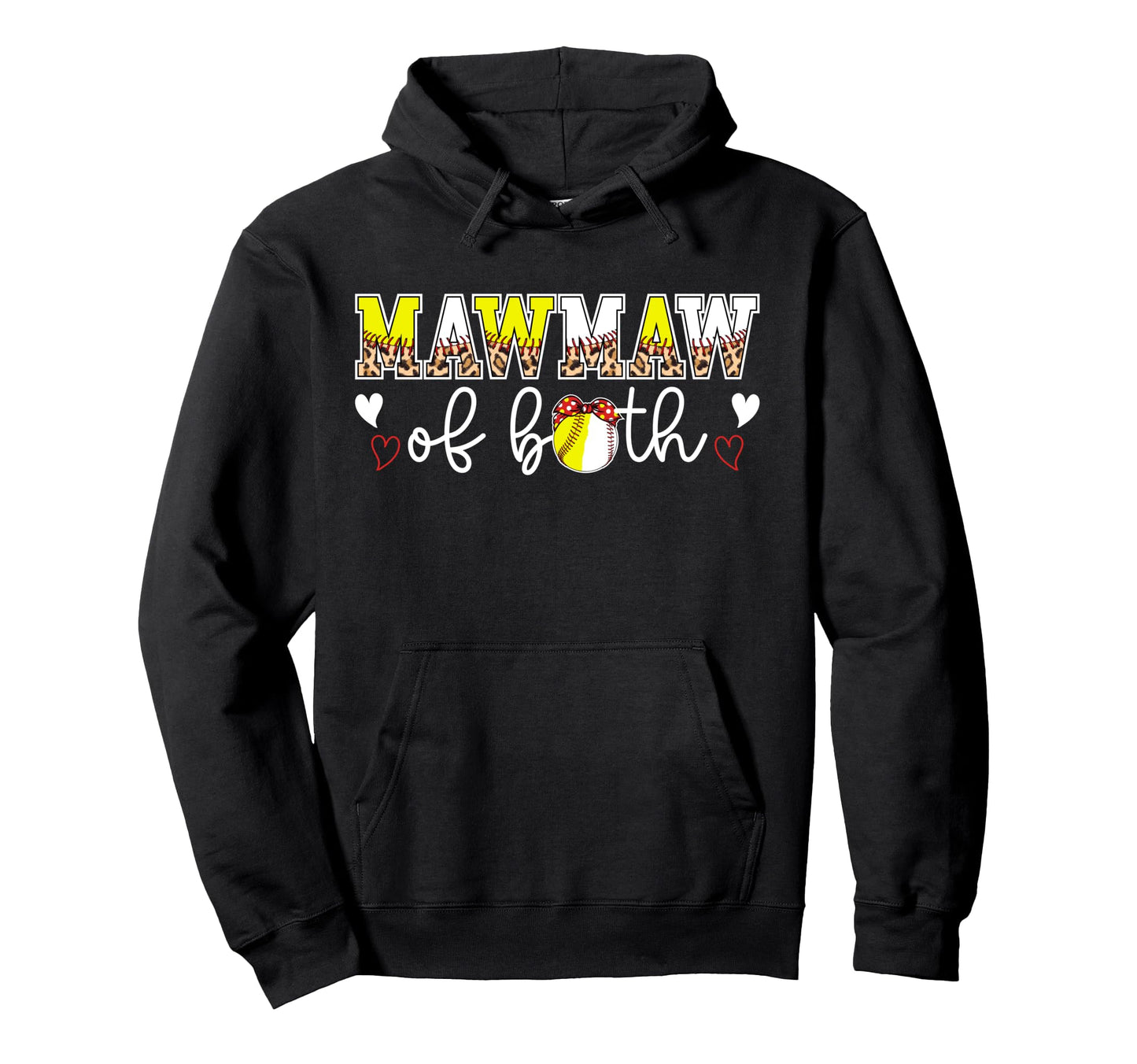 Mawmaw Both Leopard Softball Baseball Hoodie - Graphic Print Men Women - T-Shirt, Sweatshirt, Hoodie