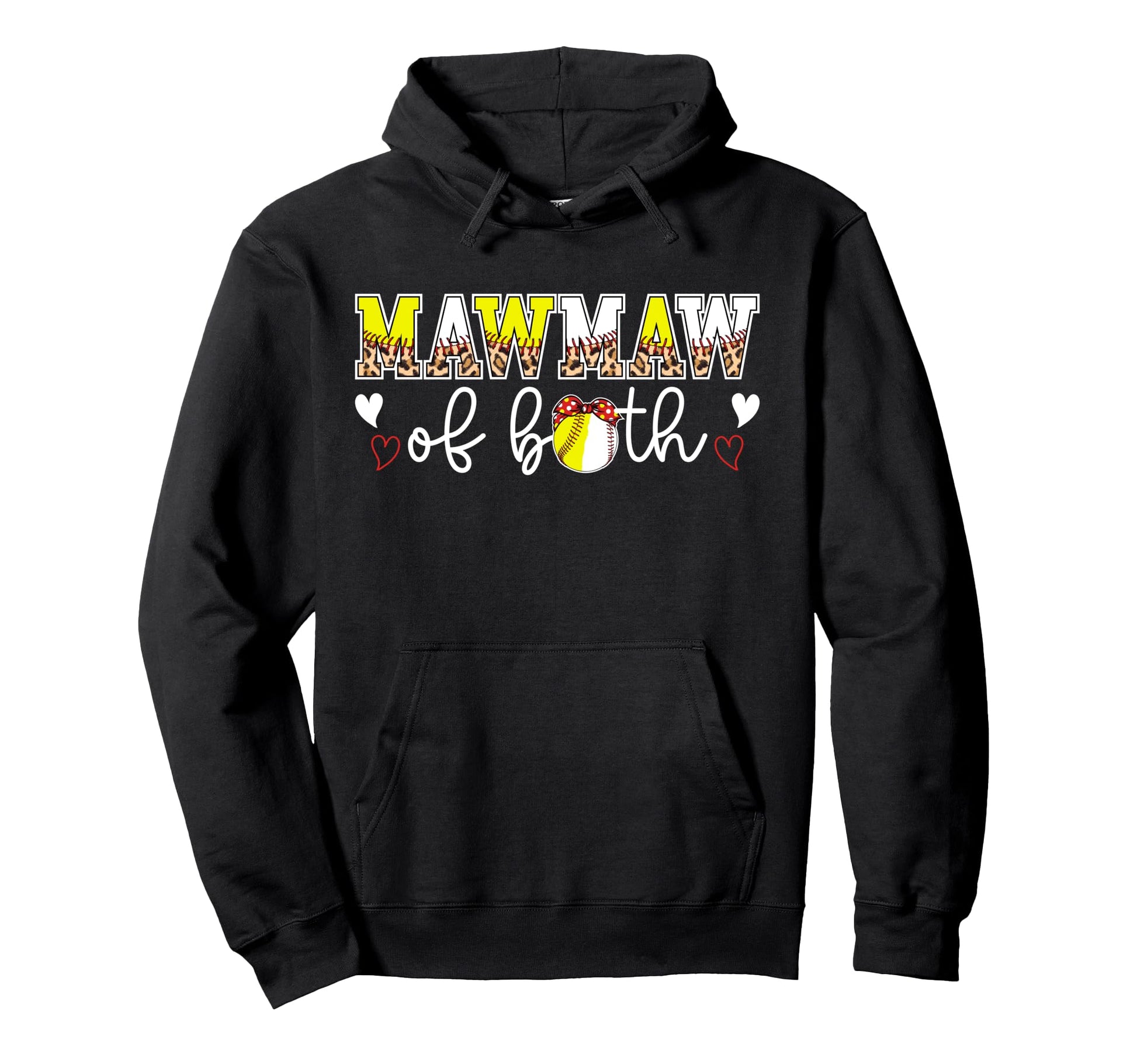 Mawmaw Both Leopard Softball Baseball Hoodie - Graphic Print Men Women - T-Shirt, Sweatshirt, Hoodie