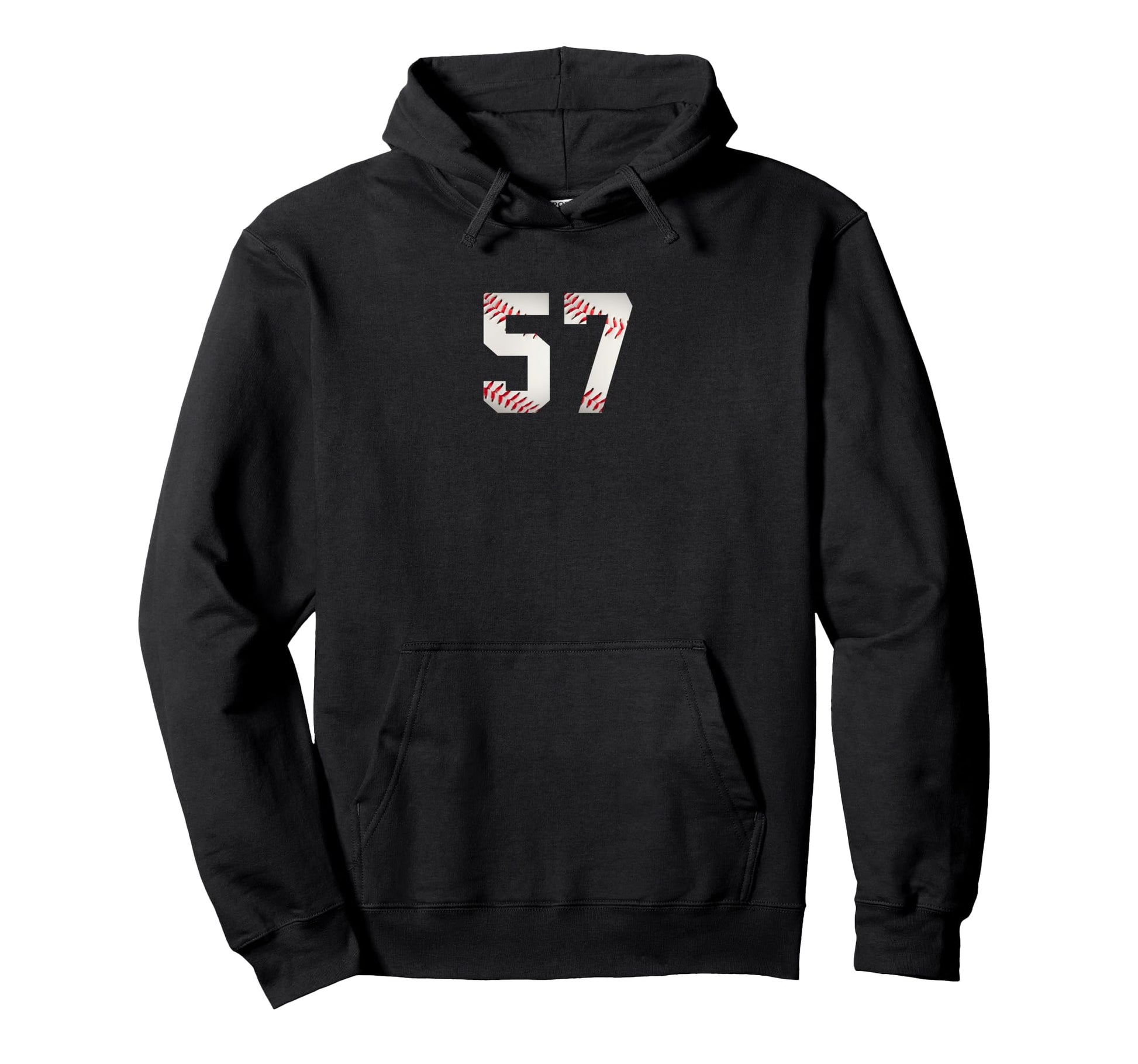Number 57 Minimalist Birthday Baseball Hoodie - Trendy Graphic Men Women - T-Shirt, Sweatshirt, Hoodie