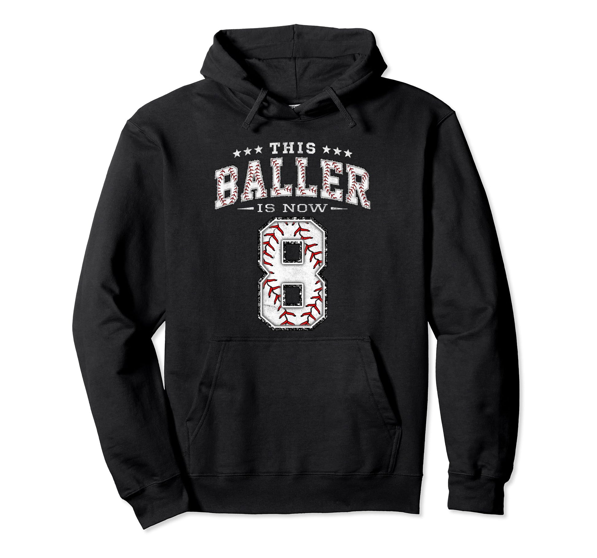 8 Years Old Birthday Baseball Theme Hoodie - Aesthetic Graphic Men Women - T-Shirt, Sweatshirt, Hoodie