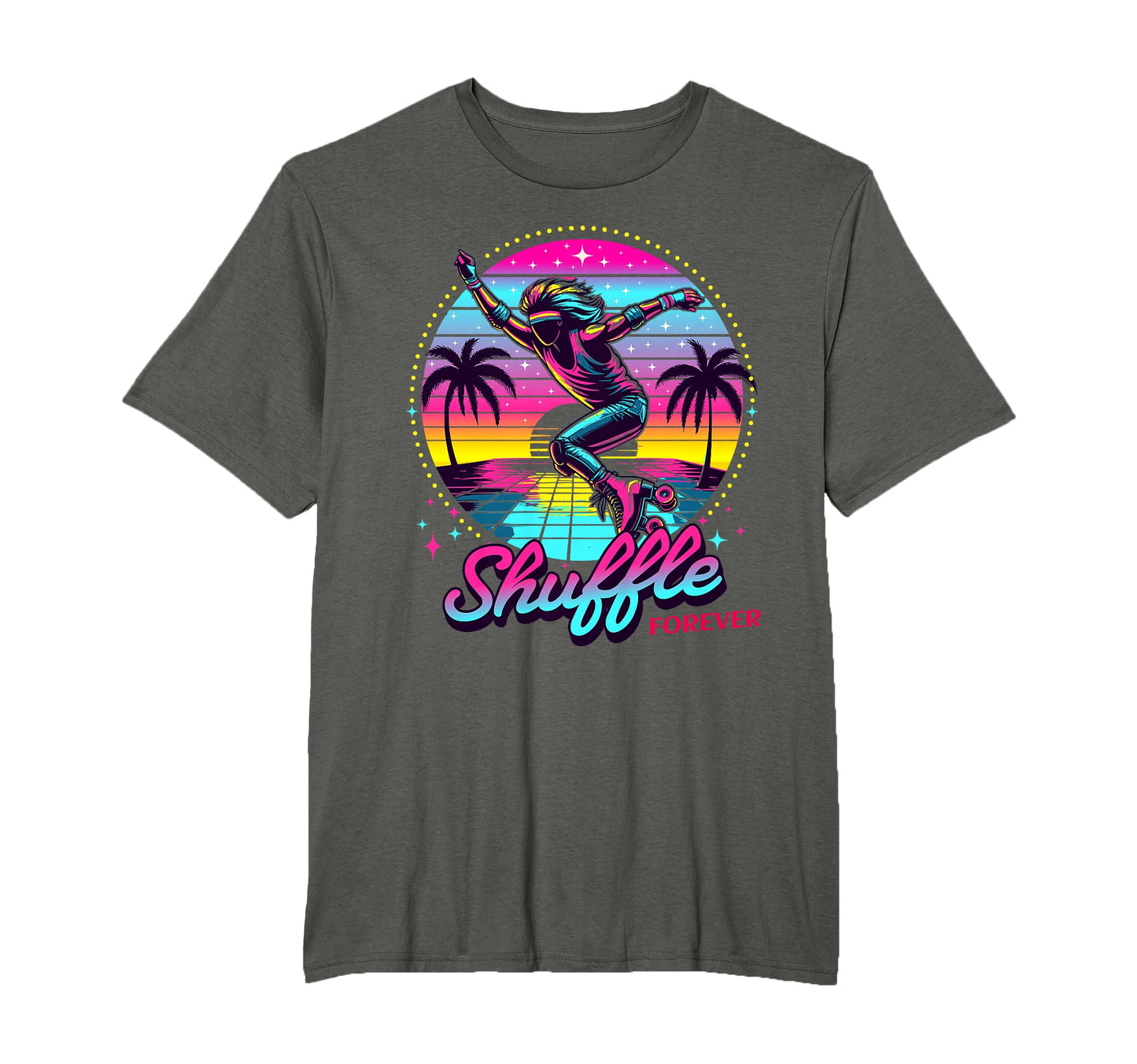 Shuffle Skate Roller Skating 80S T-Shirt - Aesthetic Graphic for Adults - T-Shirt, Sweatshirt, Hoodie
