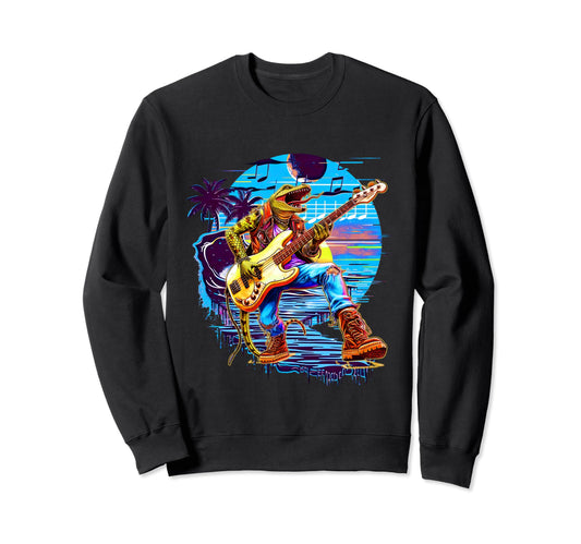80S 90S Streetwear Rocker Lizard Sweatshirt - Fun Novelty Design Unisex - T-Shirt, Sweatshirt, Hoodie