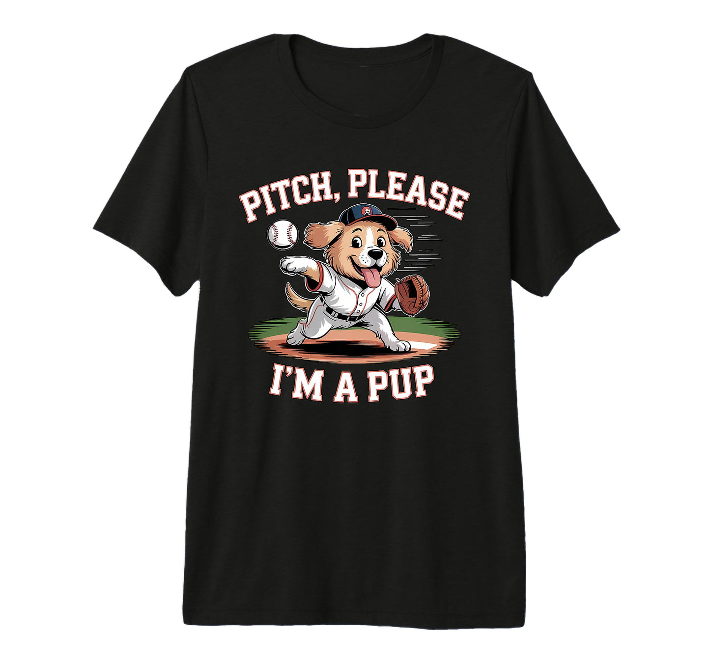 Pitch Please Im Pup Funny Baseball Dog T-Shirt - Aesthetic Graphic Unisex - T-Shirt, Sweatshirt, Hoodie