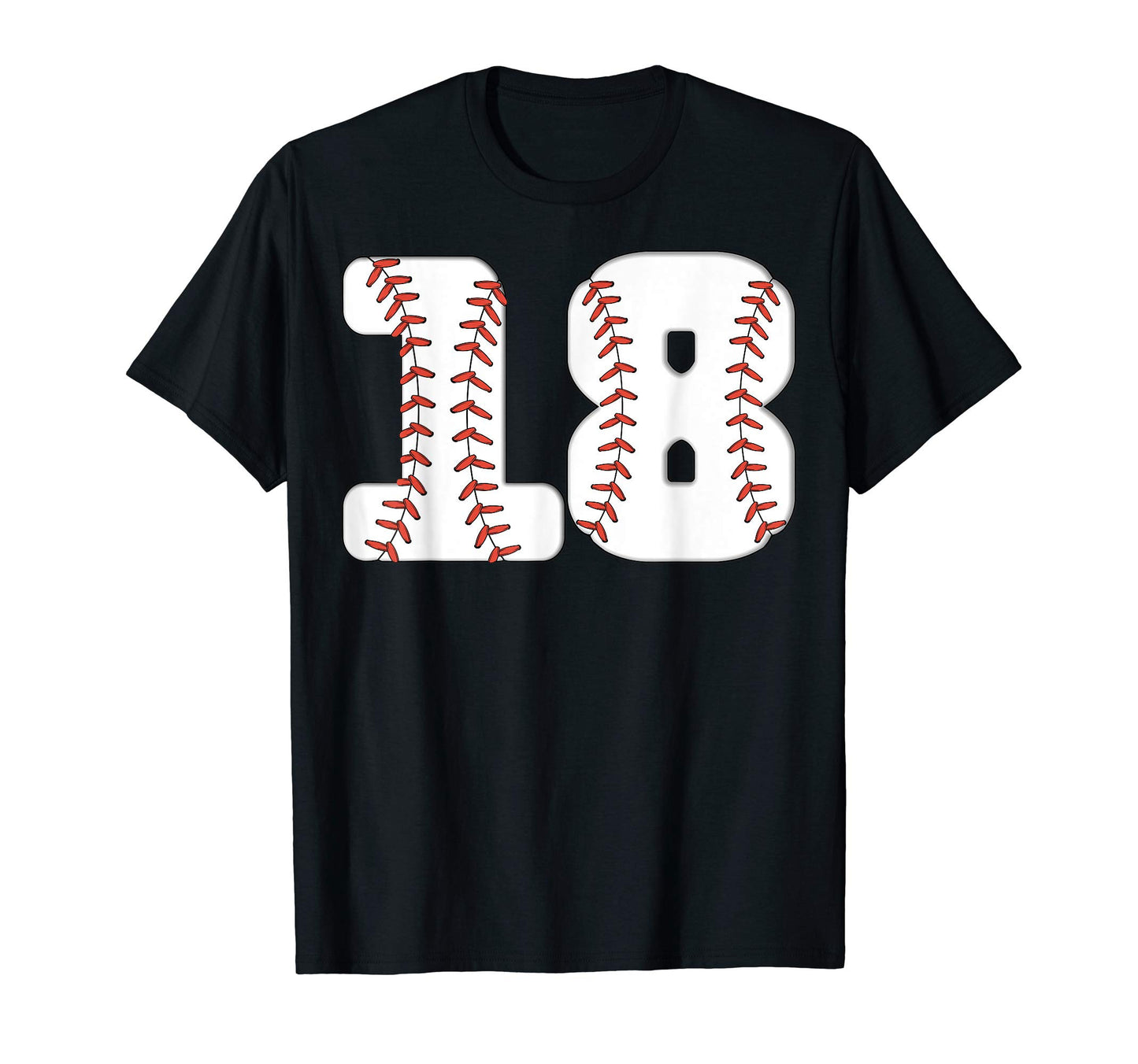 Baseball Number 18 Baseball Birthday 18 T-Shirt - Minimalist Print Unisex - T-Shirt, Sweatshirt, Hoodie