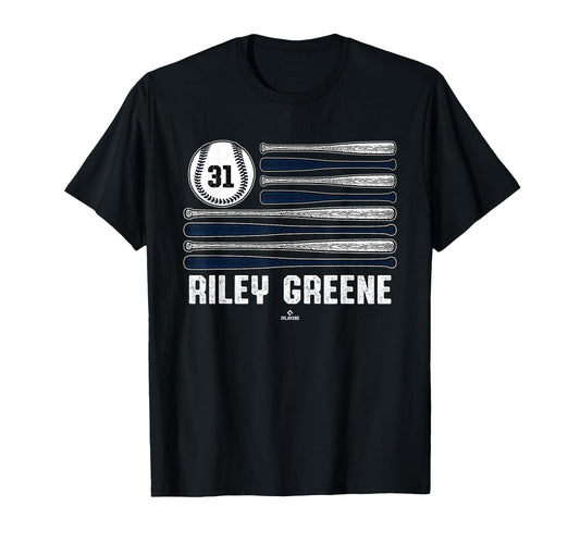 Baseball American Flag Riley Greene T-Shirt - Streetwear Style for Adults - T-Shirt, Sweatshirt, Hoodie