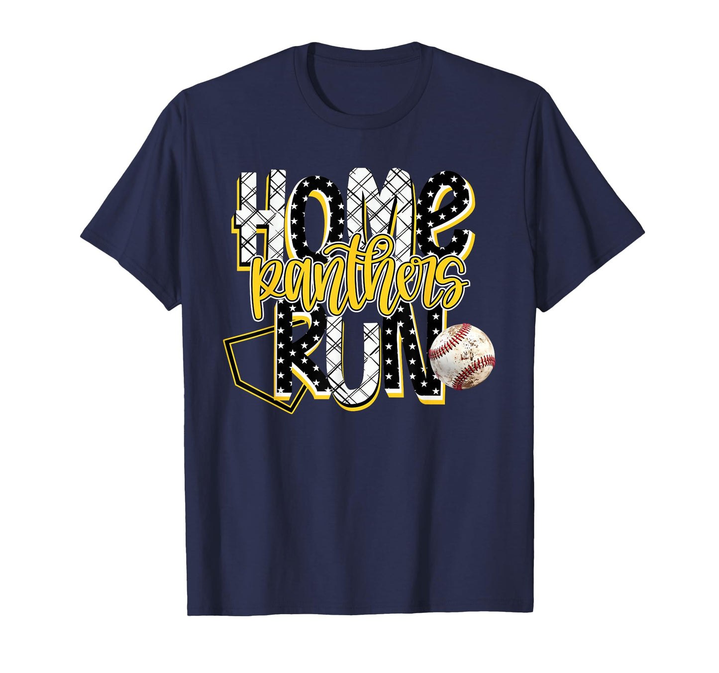 Home Run Panthers Baseball Yellow T-Shirt - Streetwear Style Unisex - T-Shirt, Sweatshirt, Hoodie