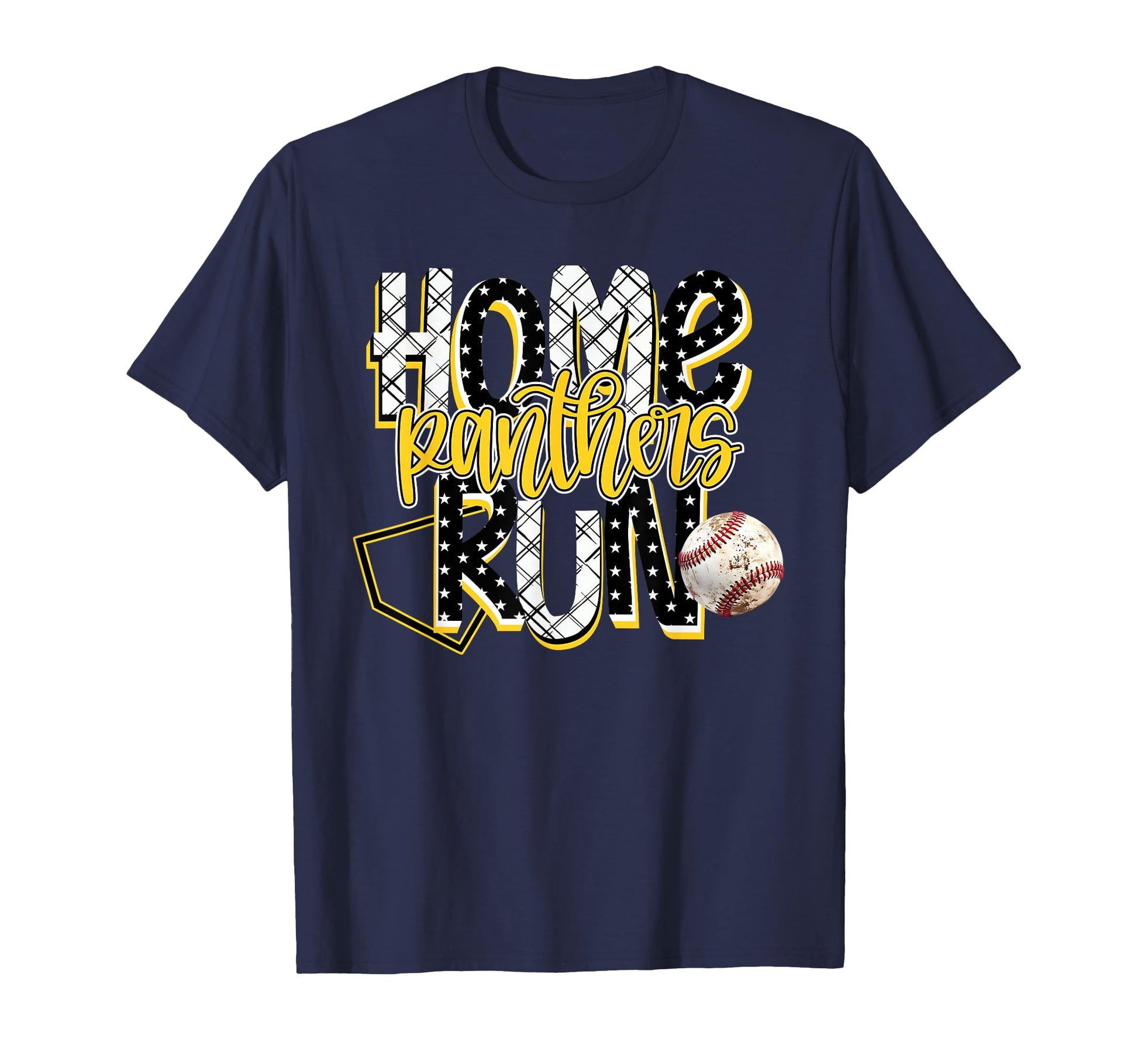 Home Run Panthers Baseball Yellow T-Shirt - Streetwear Style Unisex - T-Shirt, Sweatshirt, Hoodie