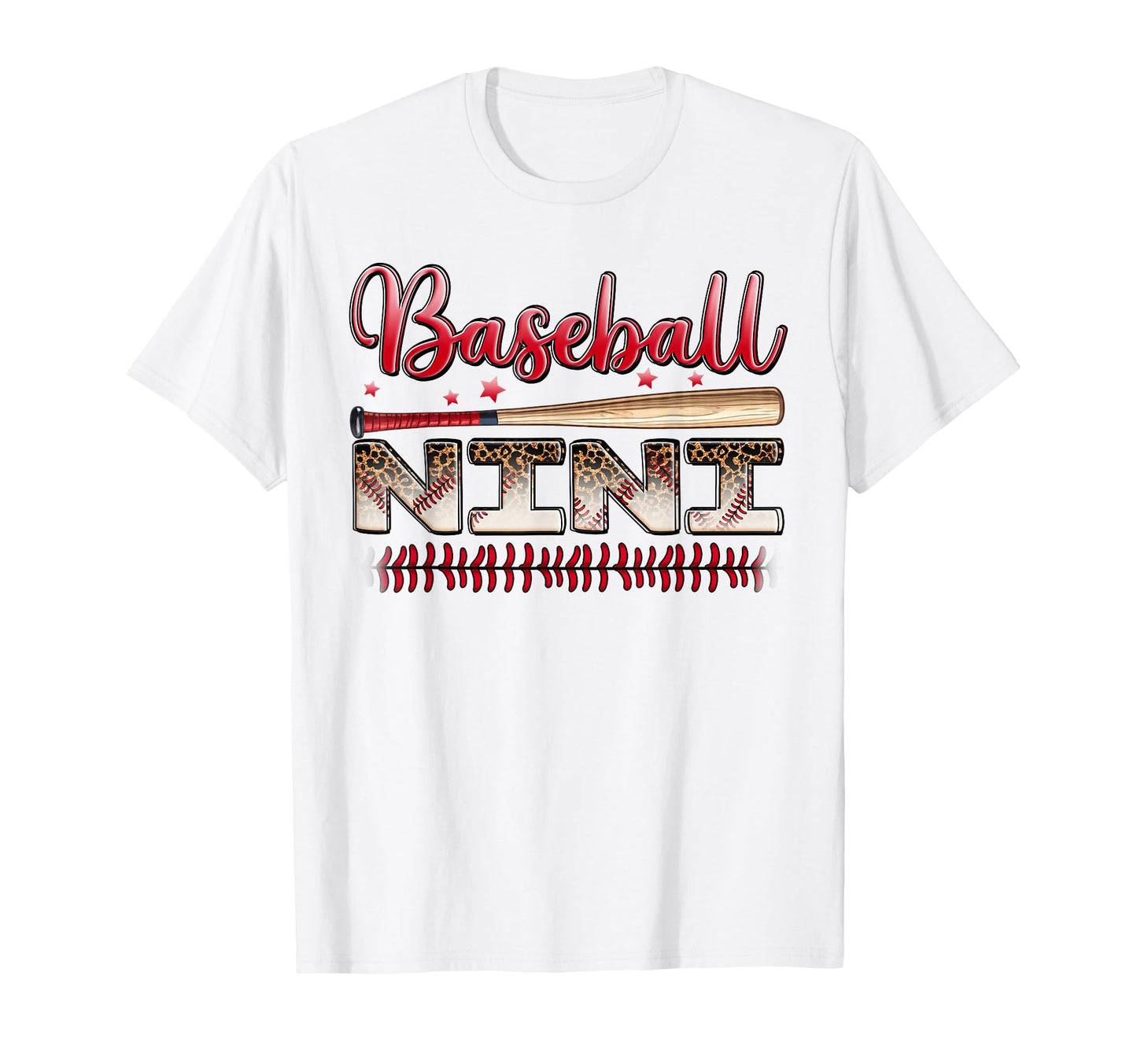 Baseball Nini Funny Leopard Baseball T-Shirt - Novelty Apparel for Adults - T-Shirt, Sweatshirt, Hoodie