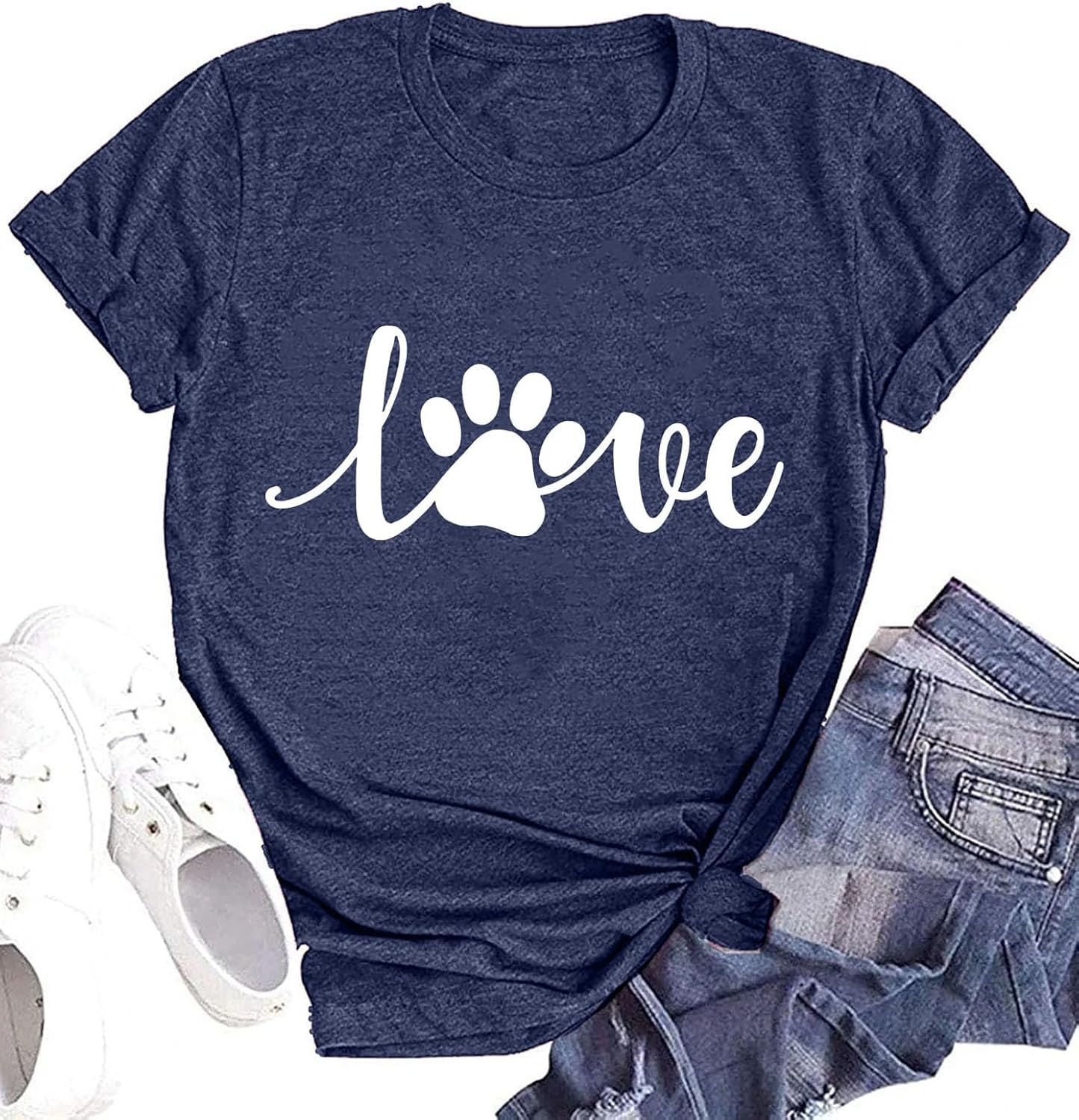 Dog Mom for Women Cat Paw Graphic O Neck Short Sleeve - Adult & Kids T-Shirts, Sweatshirts & Hoodies apparel design preview 1