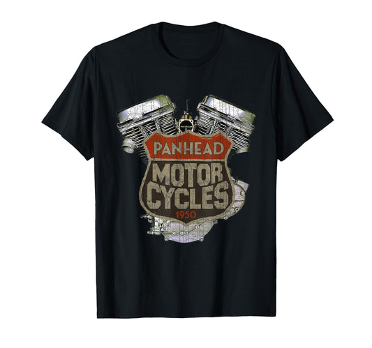 1950 Panhead Motorcycle Distressed T-Shirt - Novelty Apparel Men Women - T-Shirt, Sweatshirt, Hoodie