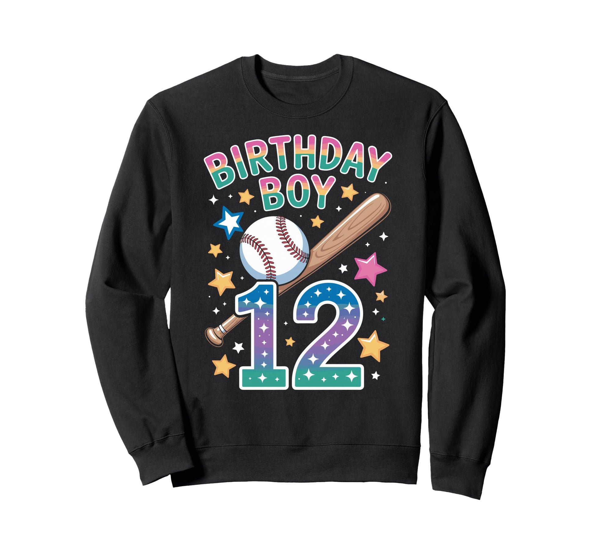 Birthday 12Th Birthday Baseball Sweatshirt - Aesthetic Graphic Men Women - T-Shirt, Sweatshirt, Hoodie