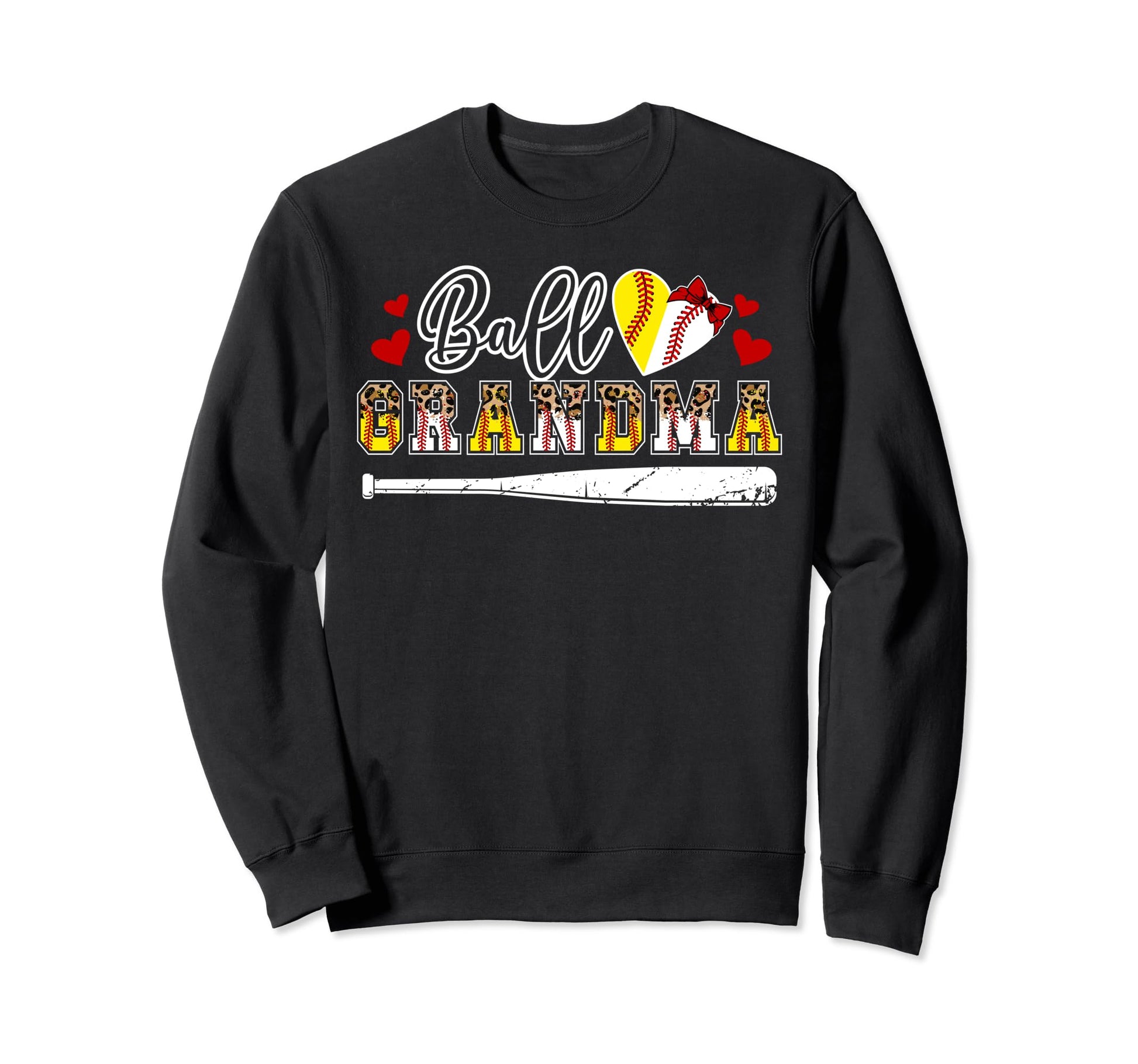 Ball Grandma Leopard Baseball Sweatshirt - Trendy Graphic for Adults - T-Shirt, Sweatshirt, Hoodie