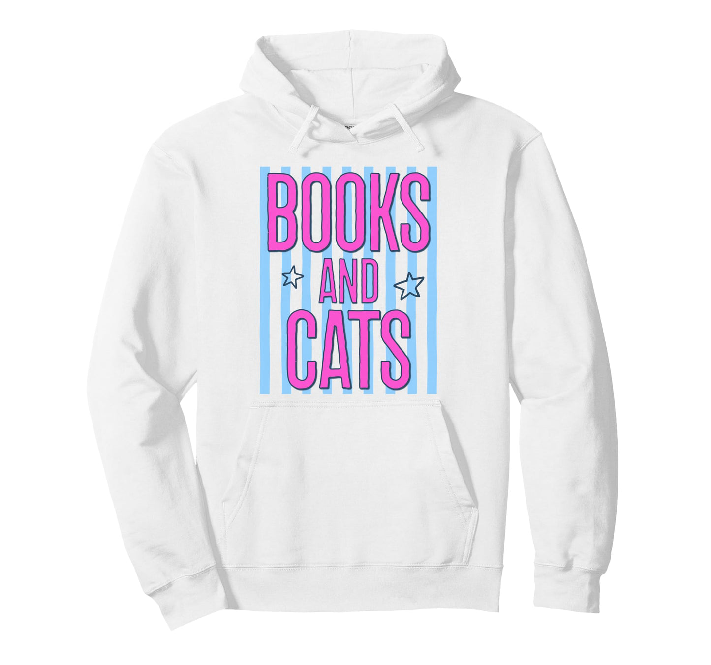 Books And Cats Striped Reading Hoodie - Streetwear Style Men Women - T-Shirt, Sweatshirt, Hoodie