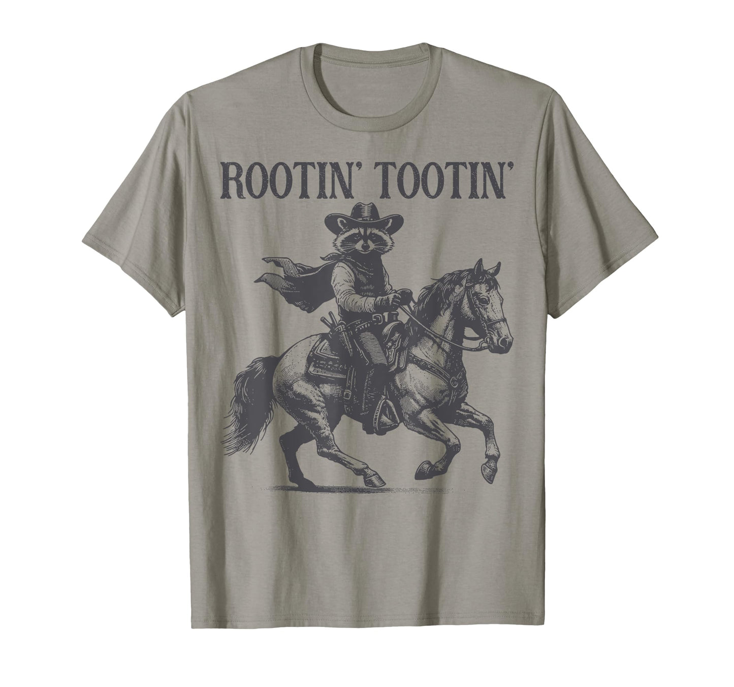 Rootin Tootin Trash Panda Western T-Shirt - Custom Art Print for Adults - T-Shirt, Sweatshirt, Hoodie